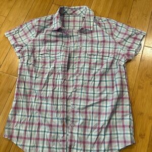 Orvis Women's Button Front Short Sleeve Plaid Shirt